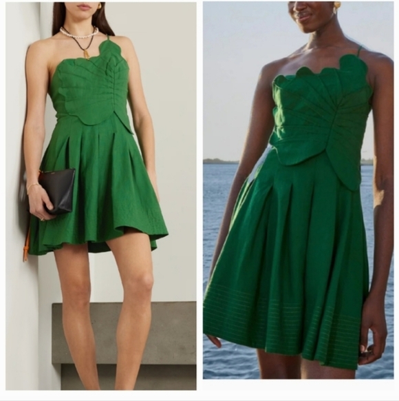 FARM Rio Linen Leaf Mini Dress